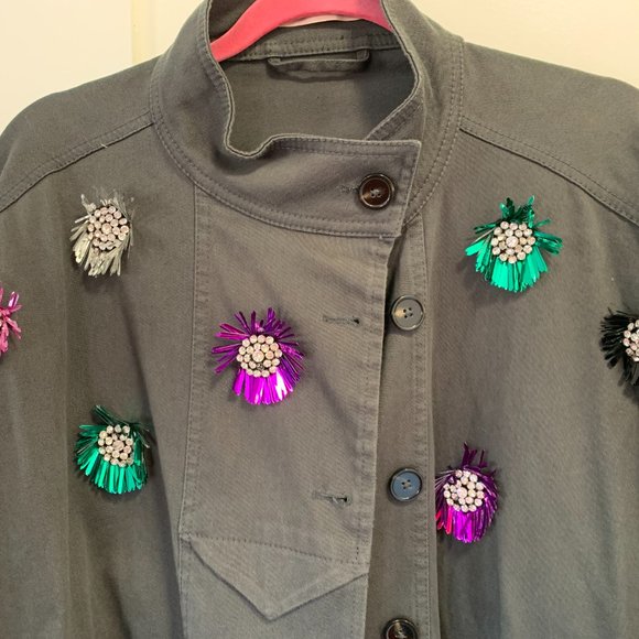 ASOS Custommade military jacket with flower embellishments - Picture 6 of 11